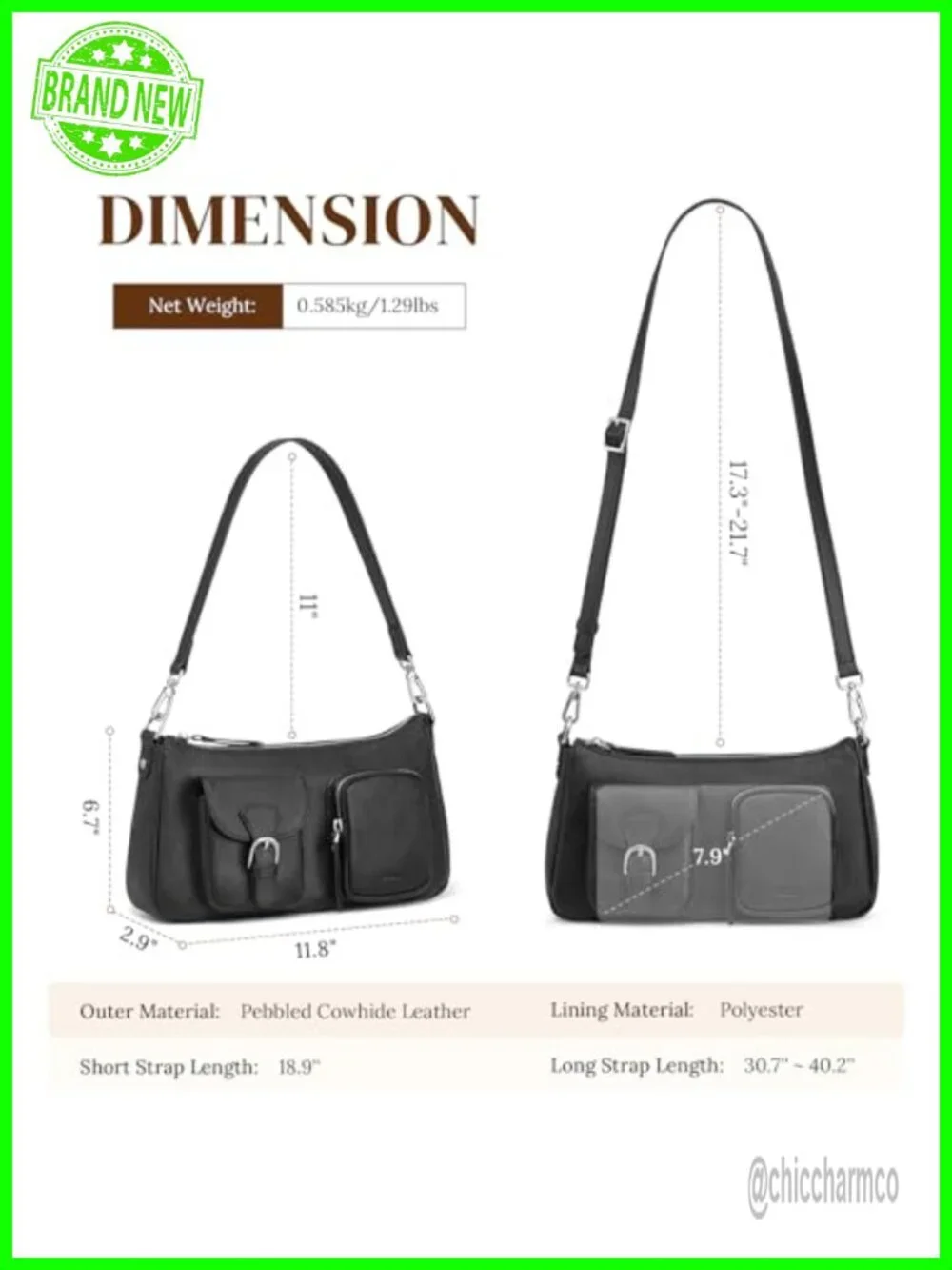 S-ZONE Leather Hobo Bag Crossbody Shoulder Purse Handbag